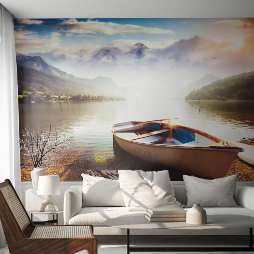 Self-Adhesive Photo Wallpaper Deluxe Sticker - By the Great, Clear Waters - Landscape, Lake, Mountains - 500x350 cm