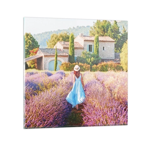 Glass picture - Lavender Girl - 60x60 cm