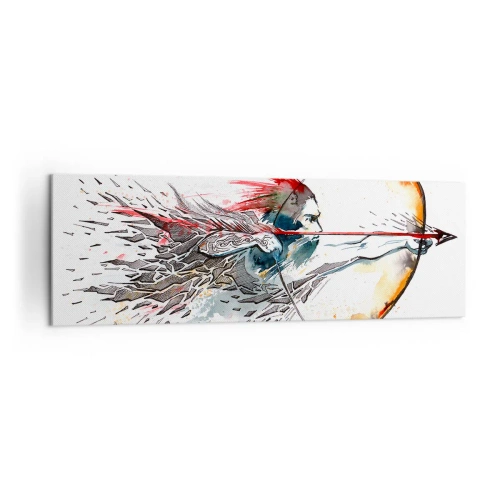 Canvas picture - Mythical Warrior with a Fiery Bow - 160x50 cm