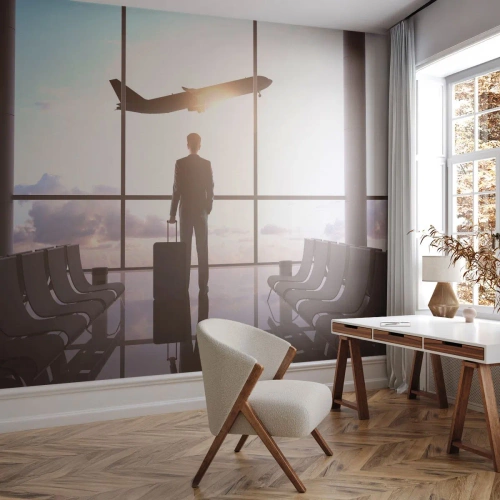Photo Wallpaper Standard Eco - You Have Time, Slow Down - Airport, Plane, Travels - 150x105 cm