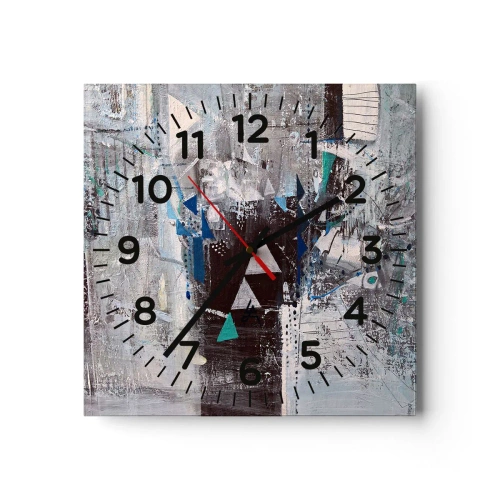 Wall clock - Clock on glass - Superior Order of Triangles - 30x30 cm