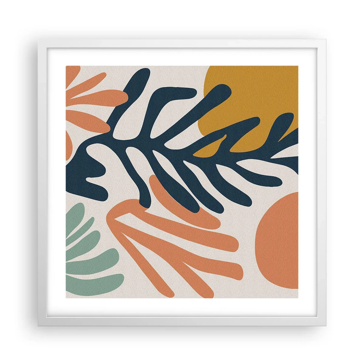 Poster in white frmae - Coral Sea - 50x50 cm