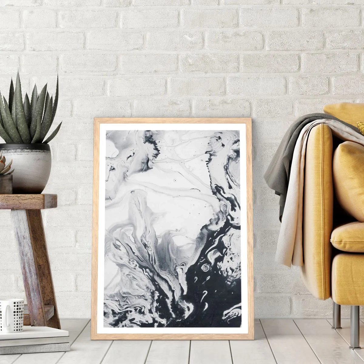 Poster in light oak frame - Earth's Interior - 61x91 cm
