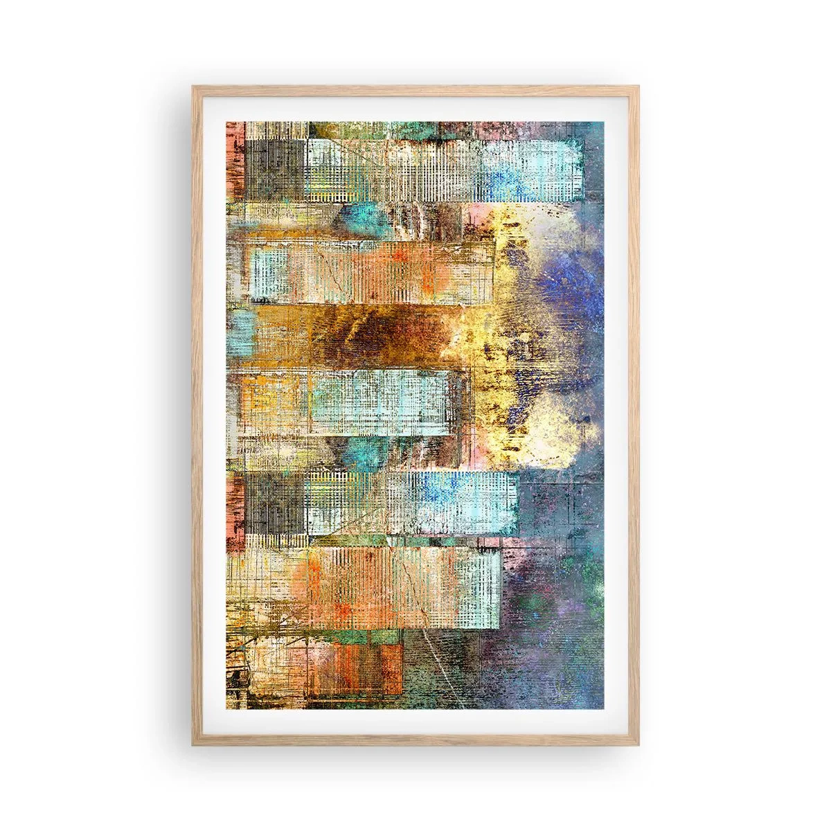 Poster in light oak frame - Sunny Metropolis - 61x91 cm