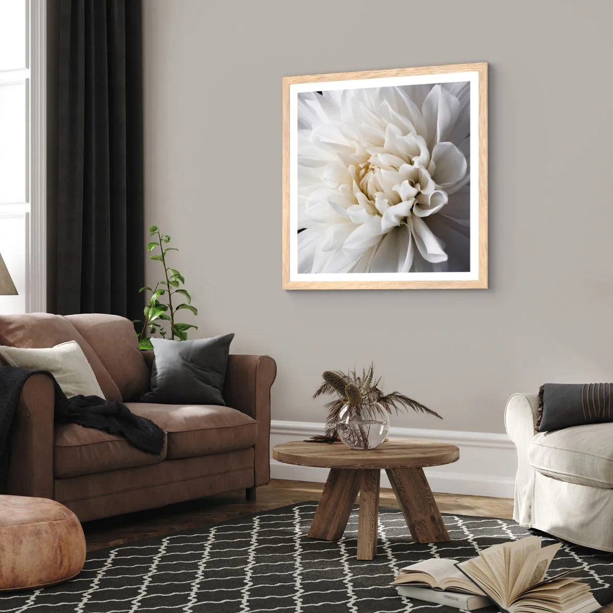 Poster in light oak frame - Bride's Morning - 30x30 cm