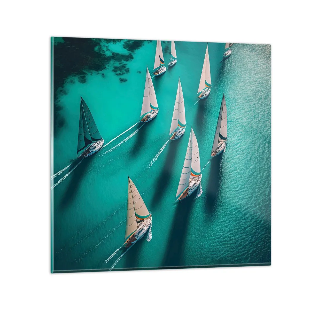 Glass picture - Competing with the Wind - 70x70 cm