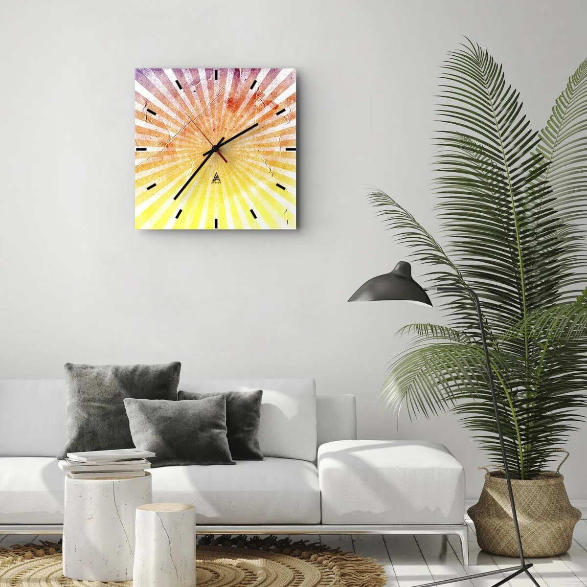 Wall clock - Clock on glass - Sunrises and Sunsets - 30x30 cm
