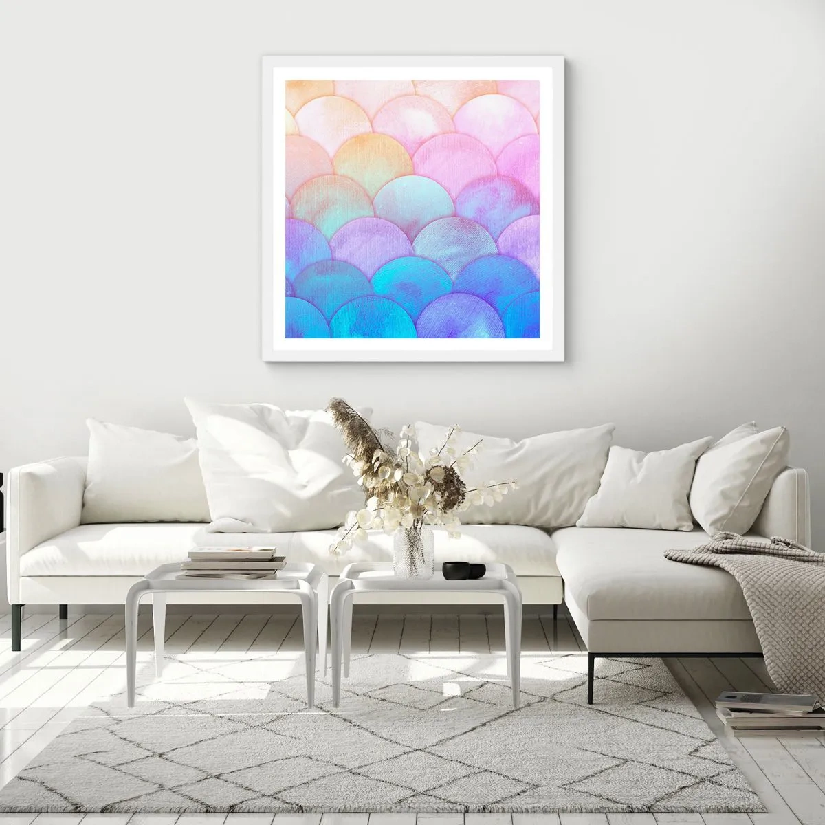 Poster in white frmae - Pearl Scale - 30x30 cm