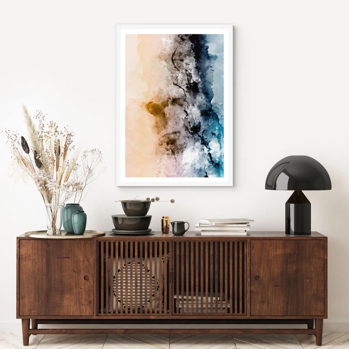 Poster in white frmae - Drowned in Fog - 61x91 cm