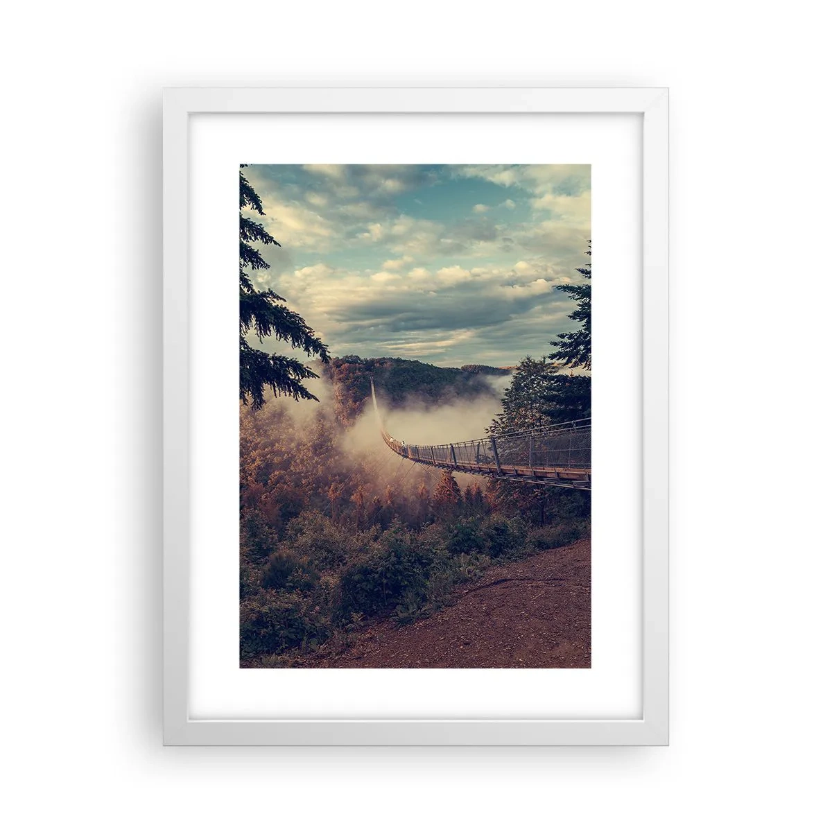 Poster in white frmae - Above Autumnal Forest - 30x40 cm