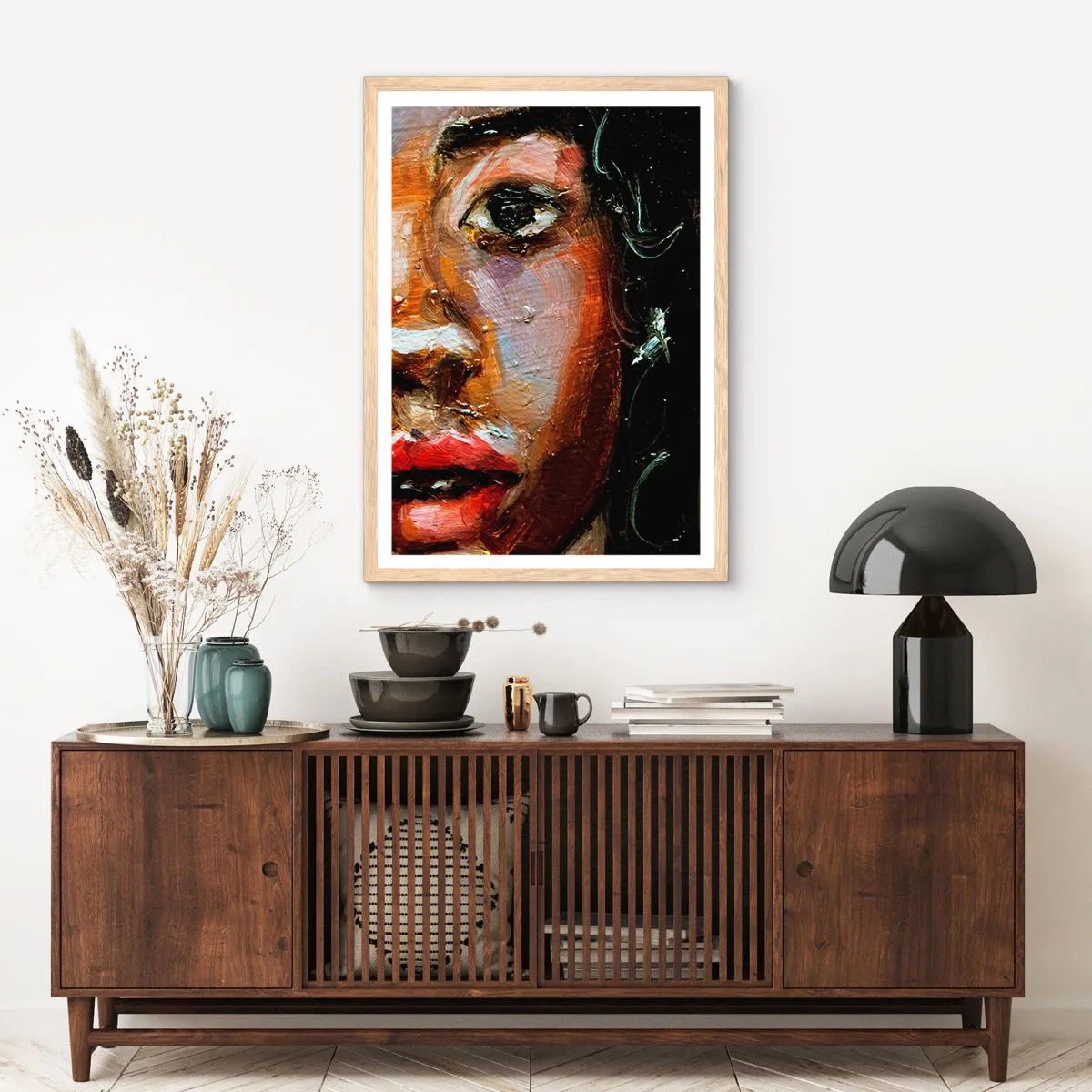 Poster in light oak frame - Black and Shine - 30x40 cm