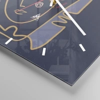 Clock face with lines