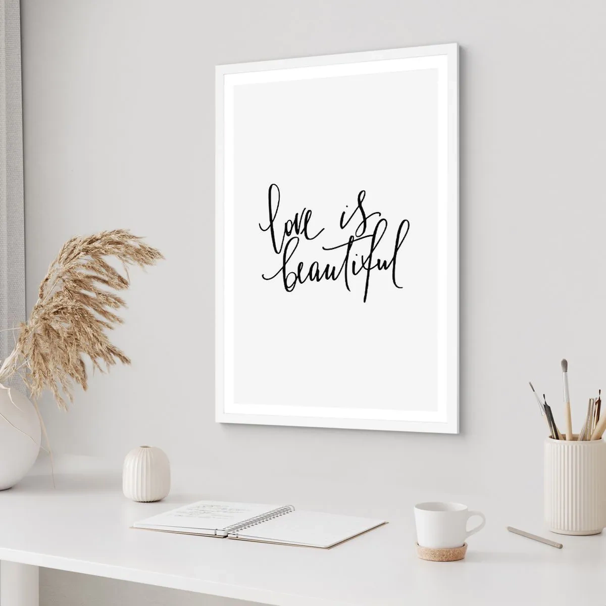 Poster in white frmae - Read and Repeat - 40x50 cm