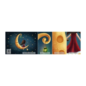 Photo Wallpaper Sample Standard Eco - Once Upon a Time… - For children, Girl, Moon - 100x30 cm
