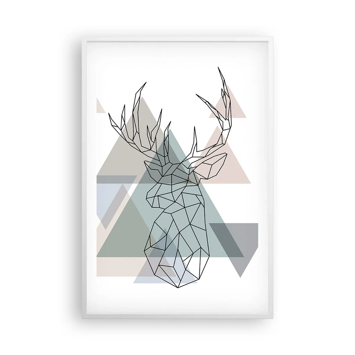 Poster in white frmae - In a Geometrical Forest - 61x91 cm