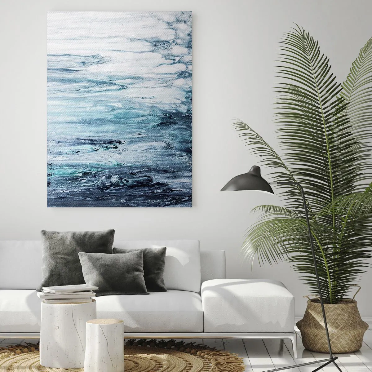 Glass picture - Blue Icicles - 50x70 cm