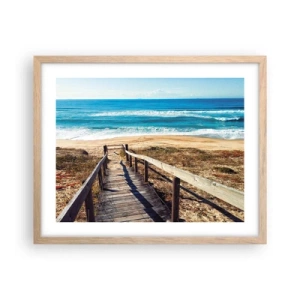 Poster in light oak frame - Run! - 50x40 cm