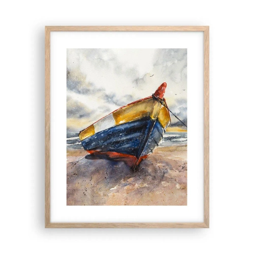 Poster in light oak frame - Rest On the Shore - 40x50 cm