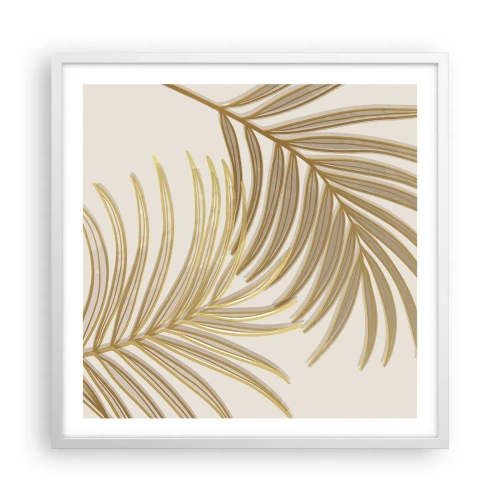 Poster in white frmae - Golden Palm! - 60x60 cm