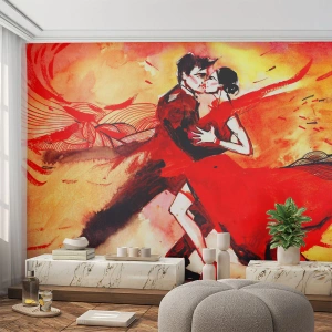 Custom Wallpaper Standard Eco - Purple Rhythm of Passion - Abstraction, Dance, Tango
