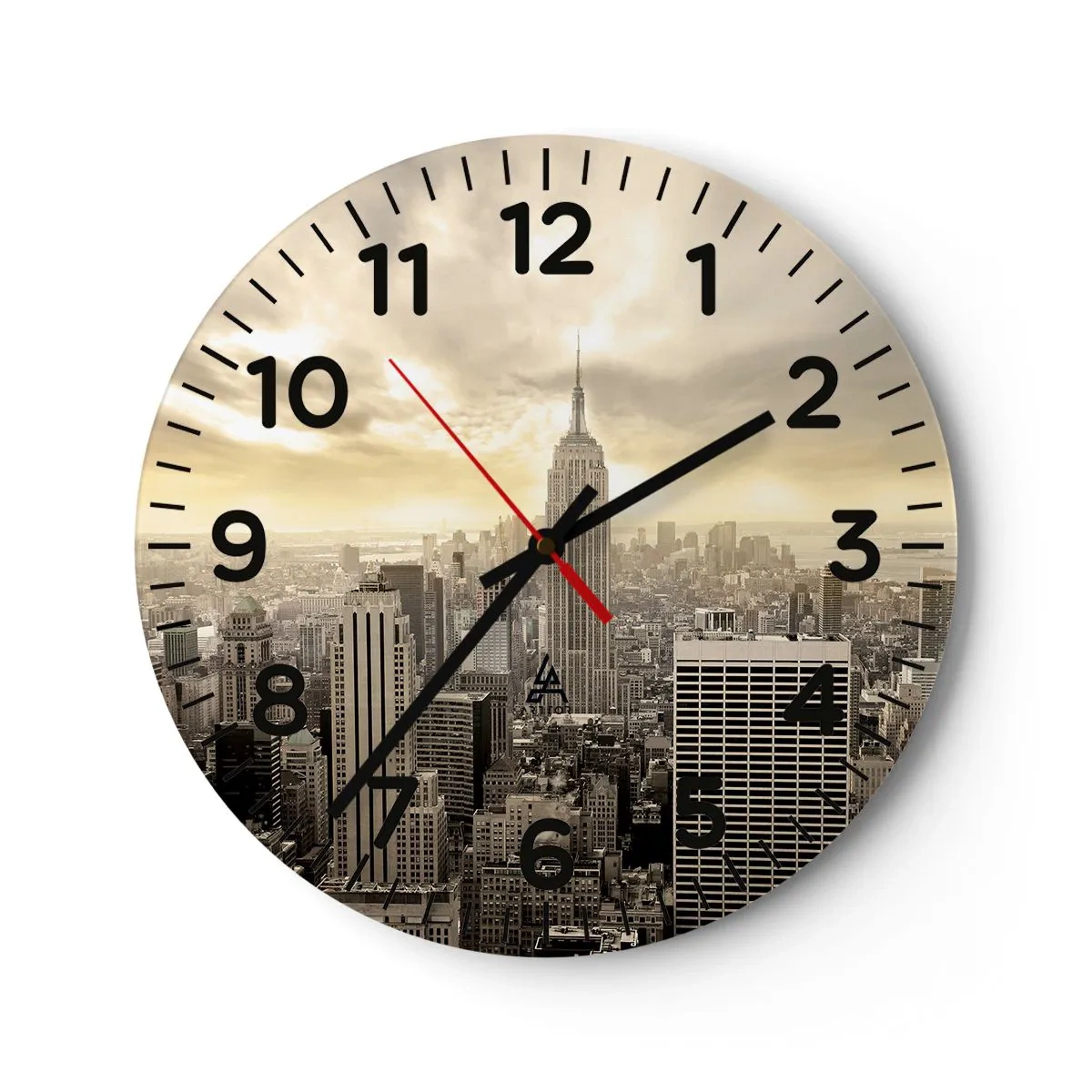 Wall clock - Clock on glass - New York Woven in Grey - 30x30 cm