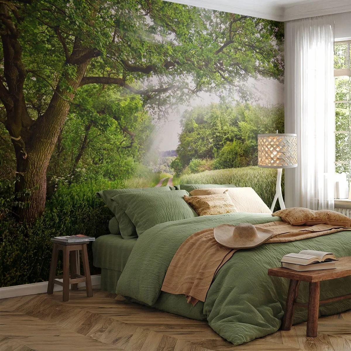 Photo Wallpaper Standard Eco - Et in Arcadia Ego - Landscape, Dirt road, Nature - 400x280 cm