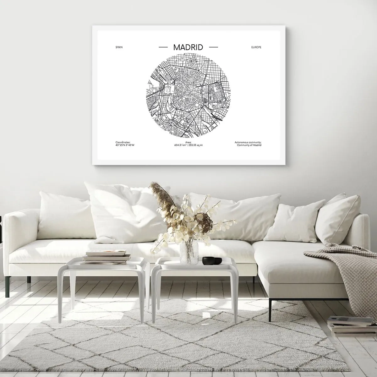Poster in white frmae - Anatomy of Madrid - 91x61 cm