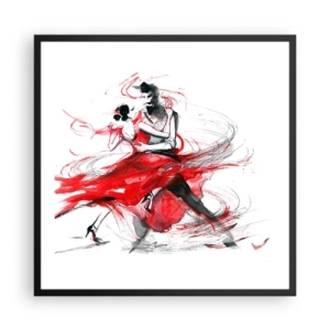 Poster in black frame - Tango - Rhythm of Passion - 60x60 cm