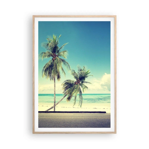 Poster in light oak frame - Holiday Time - 70x100 cm