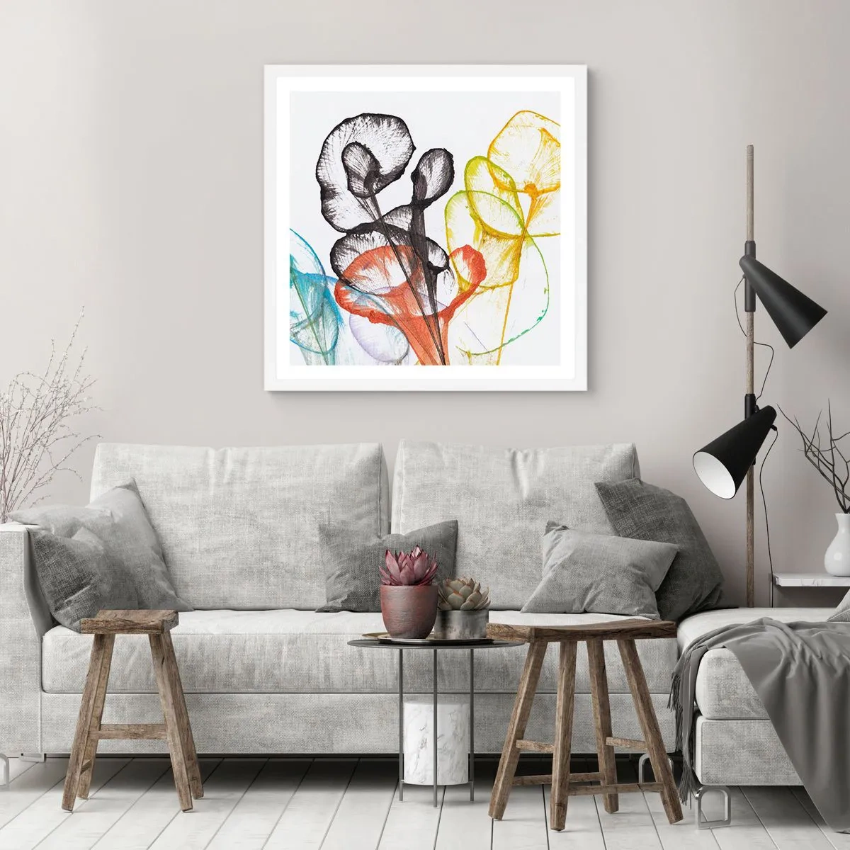 Poster in white frmae - Flowers with a Soul - 30x30 cm