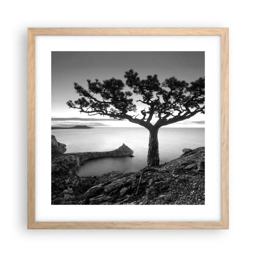 Poster in light oak frame - Quiet All Around - 40x40 cm