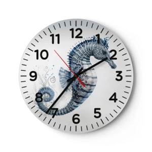 Wall clock - Clock on glass - Subtle Joke of Nature - 40x40 cm