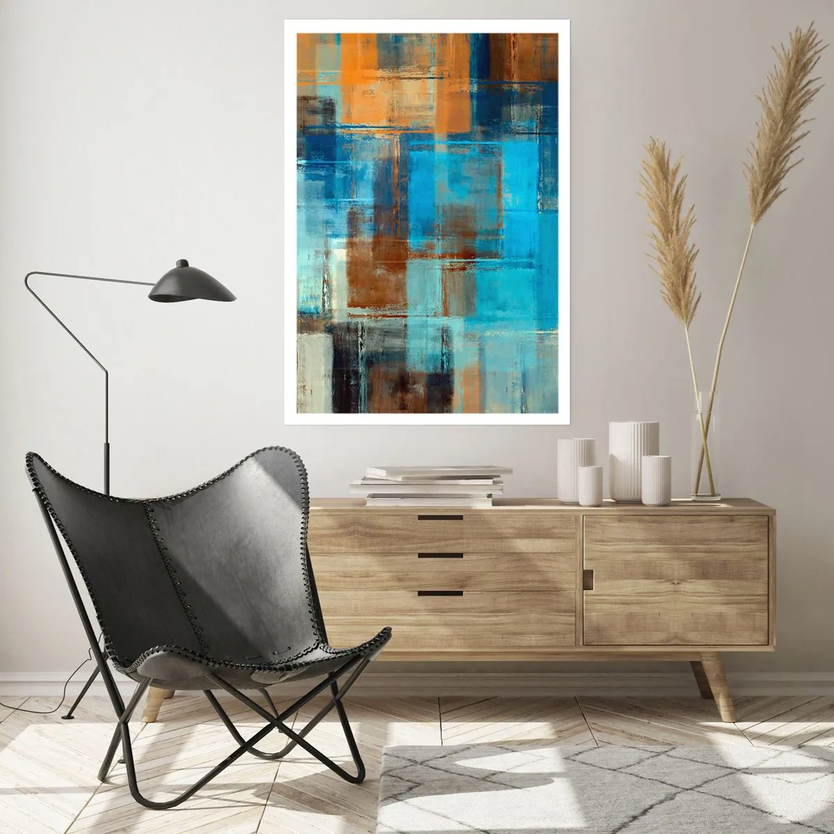 Poster - Through Blue Curtain - 70x100 cm