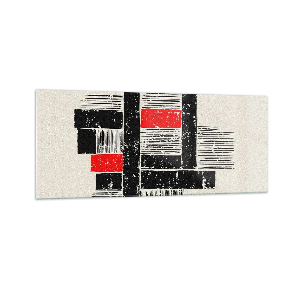 Glass picture - Red and Black - 100x40 cm
