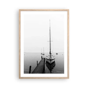 Poster in light oak frame - Ready to Sail away - 50x70 cm