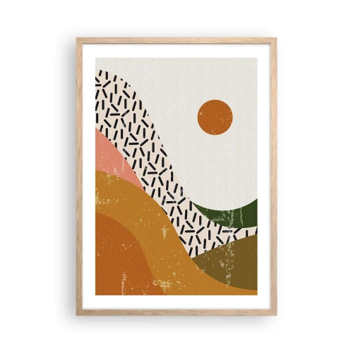 Poster in light oak frame - Sunny Abstract - 50x70 cm