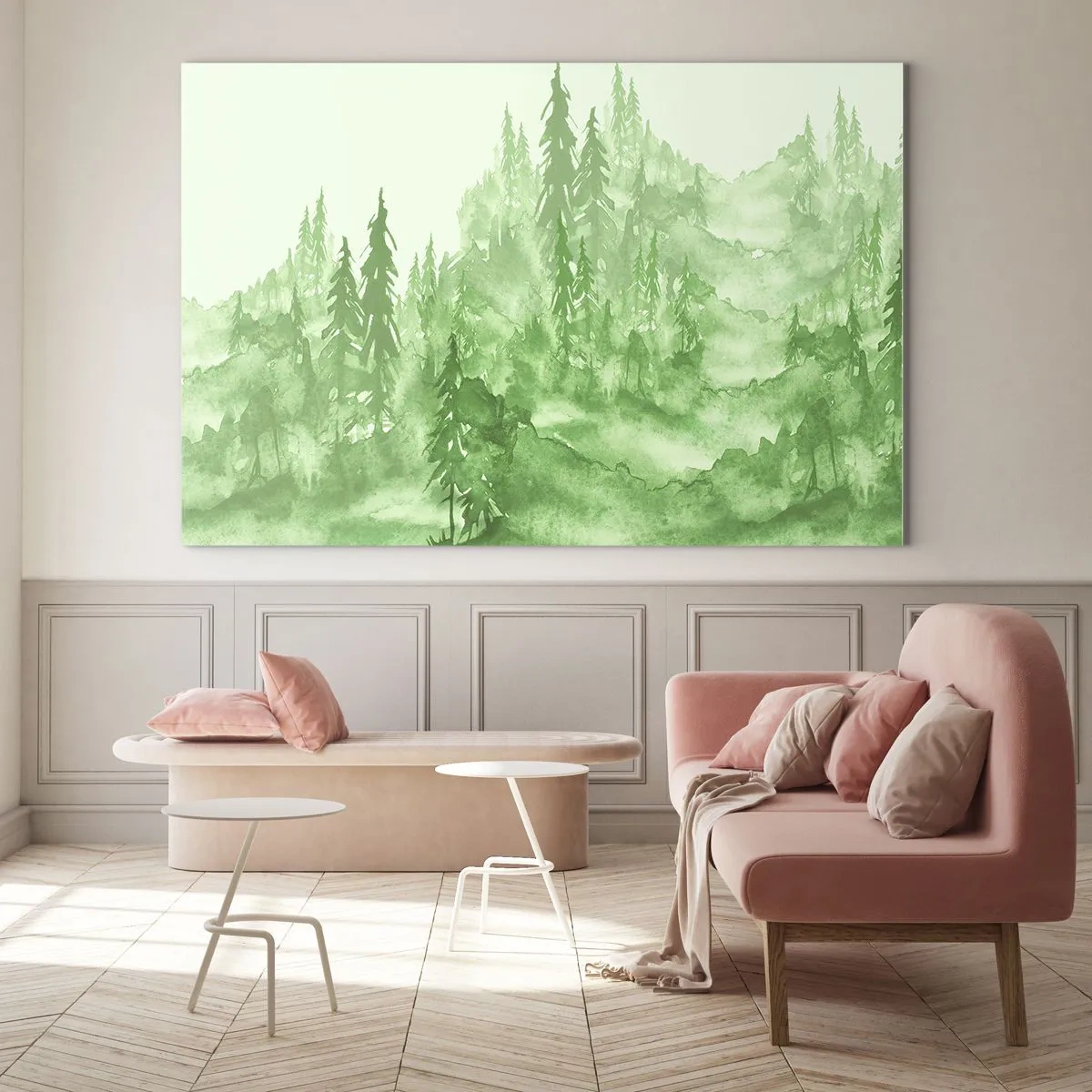 Glass picture - Behind a Green Fog - 120x80 cm
