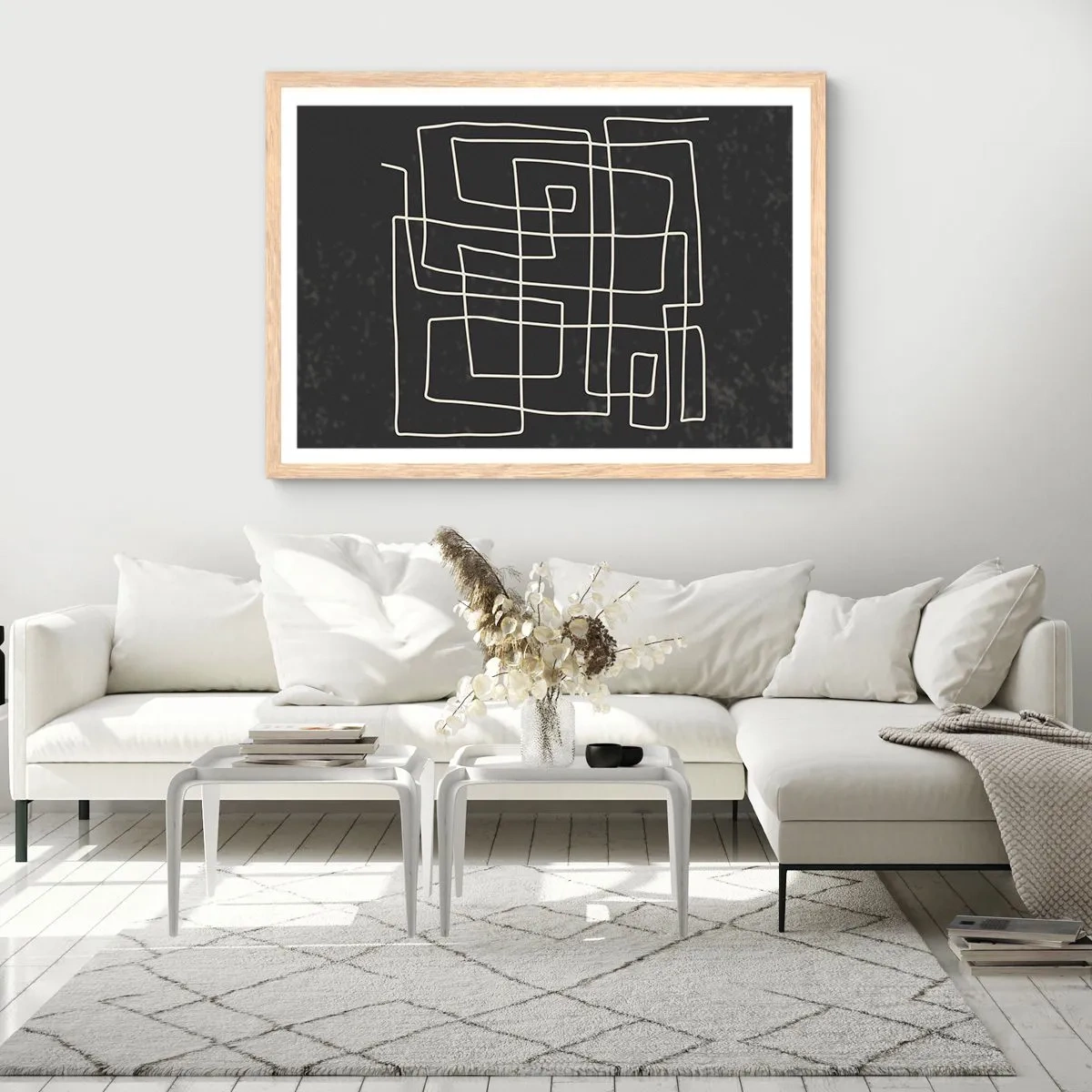 Poster in light oak frame - Not Too Straight - 100x70 cm
