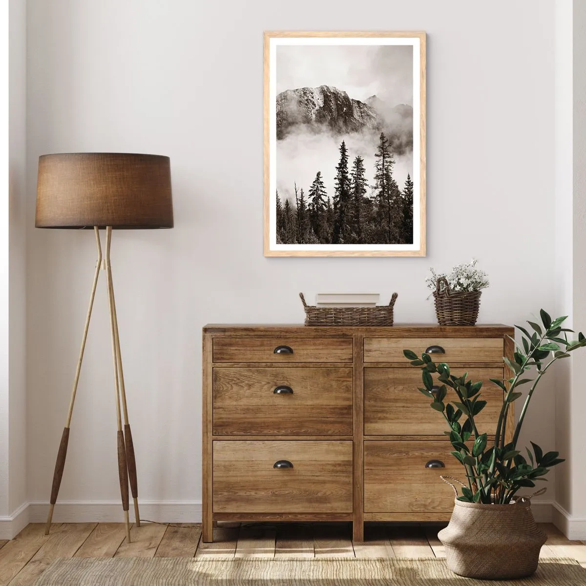 Poster in light oak frame - Granite Ruler - 70x100 cm