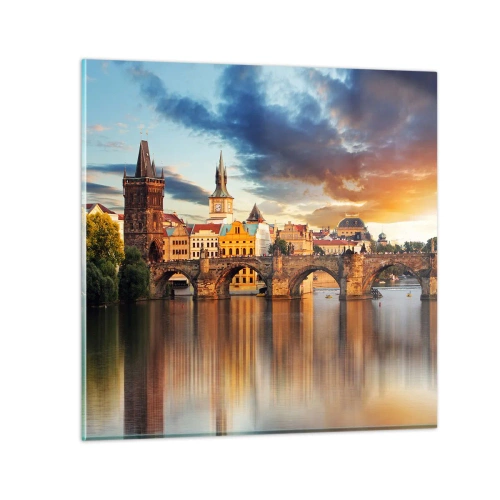 Glass picture - Beautiful Prague - 40x40 cm