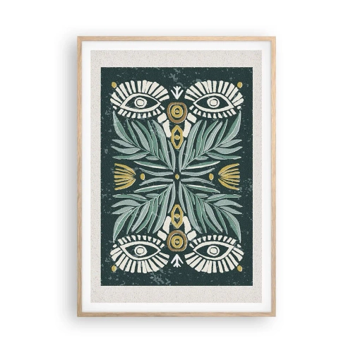 Poster in light oak frame - Like a Folklore Cutout - 70x100 cm