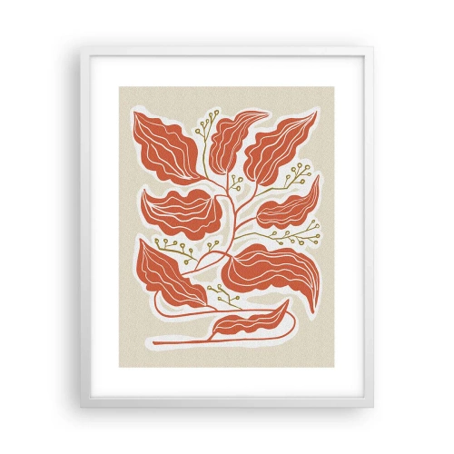 Poster in white frmae - Folk and Coral - 40x50 cm