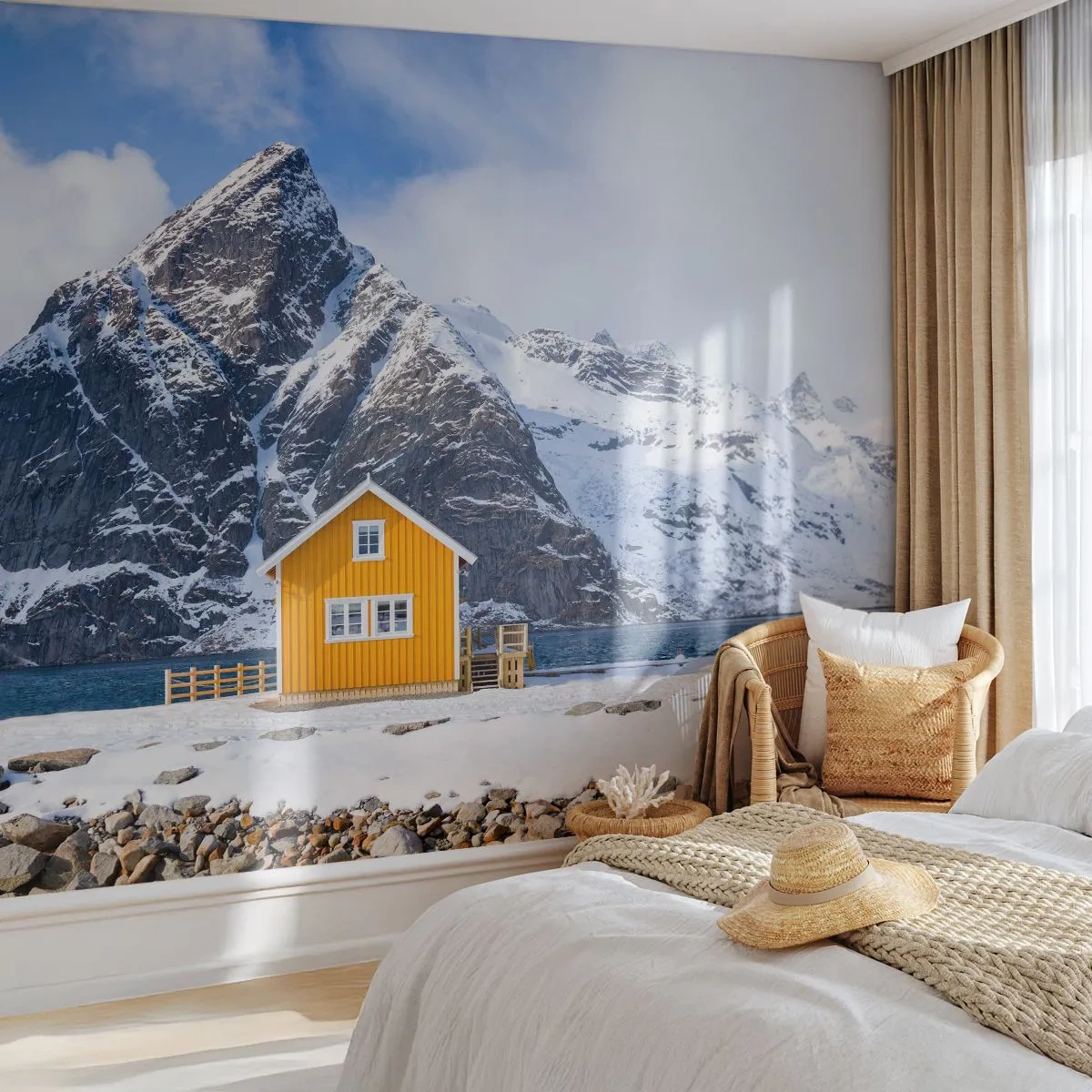 Photo Wallpaper Standard Eco - Scandinavian Holiday - Winter, Alps, Mountains - 300x210 cm