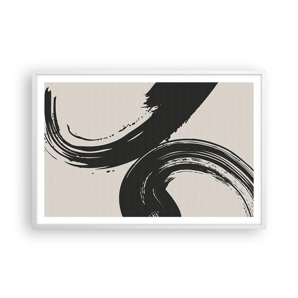 Poster in white frmae - With Big Circural Strokes - 91x61 cm