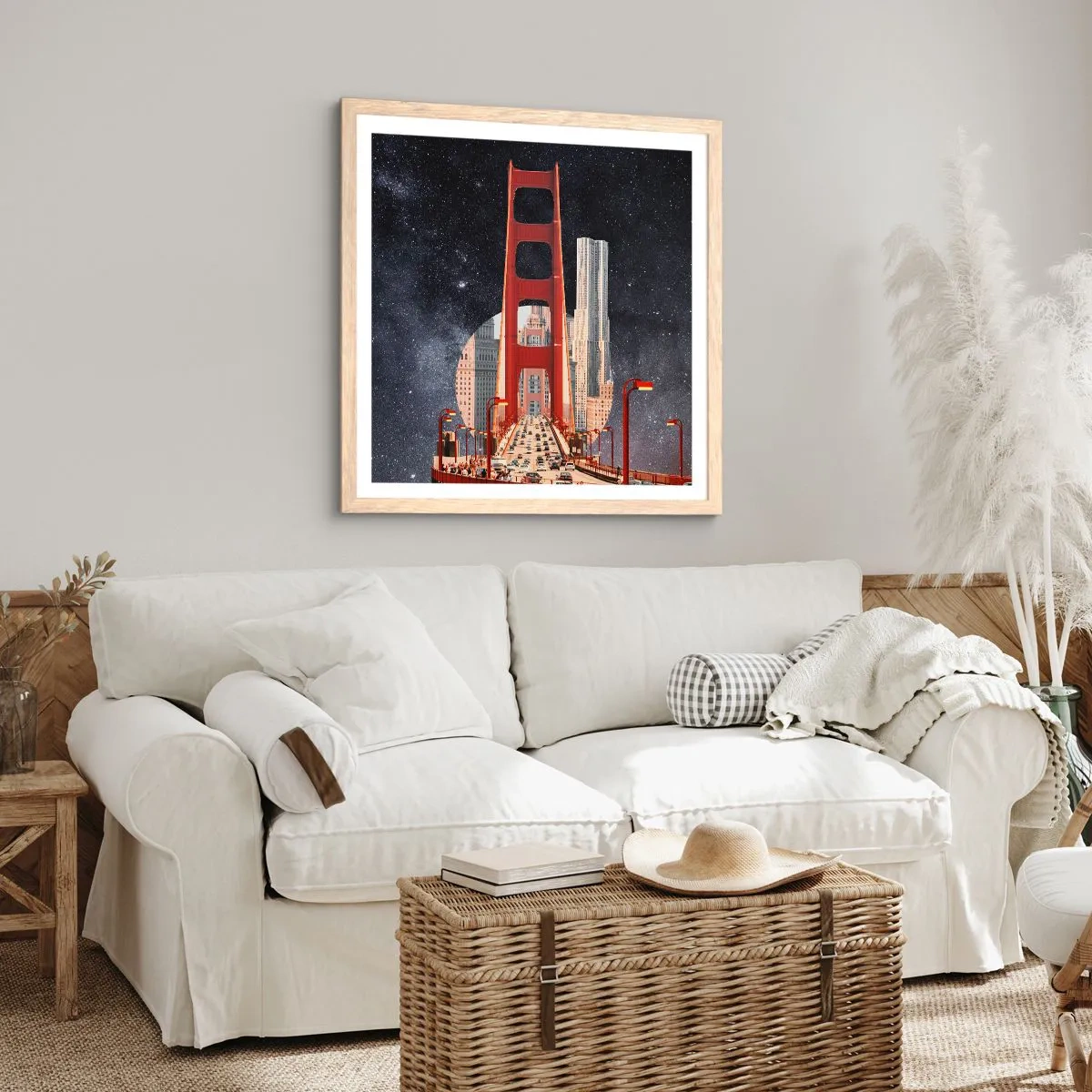 Poster in light oak frame - Always in the Centre - 50x50 cm