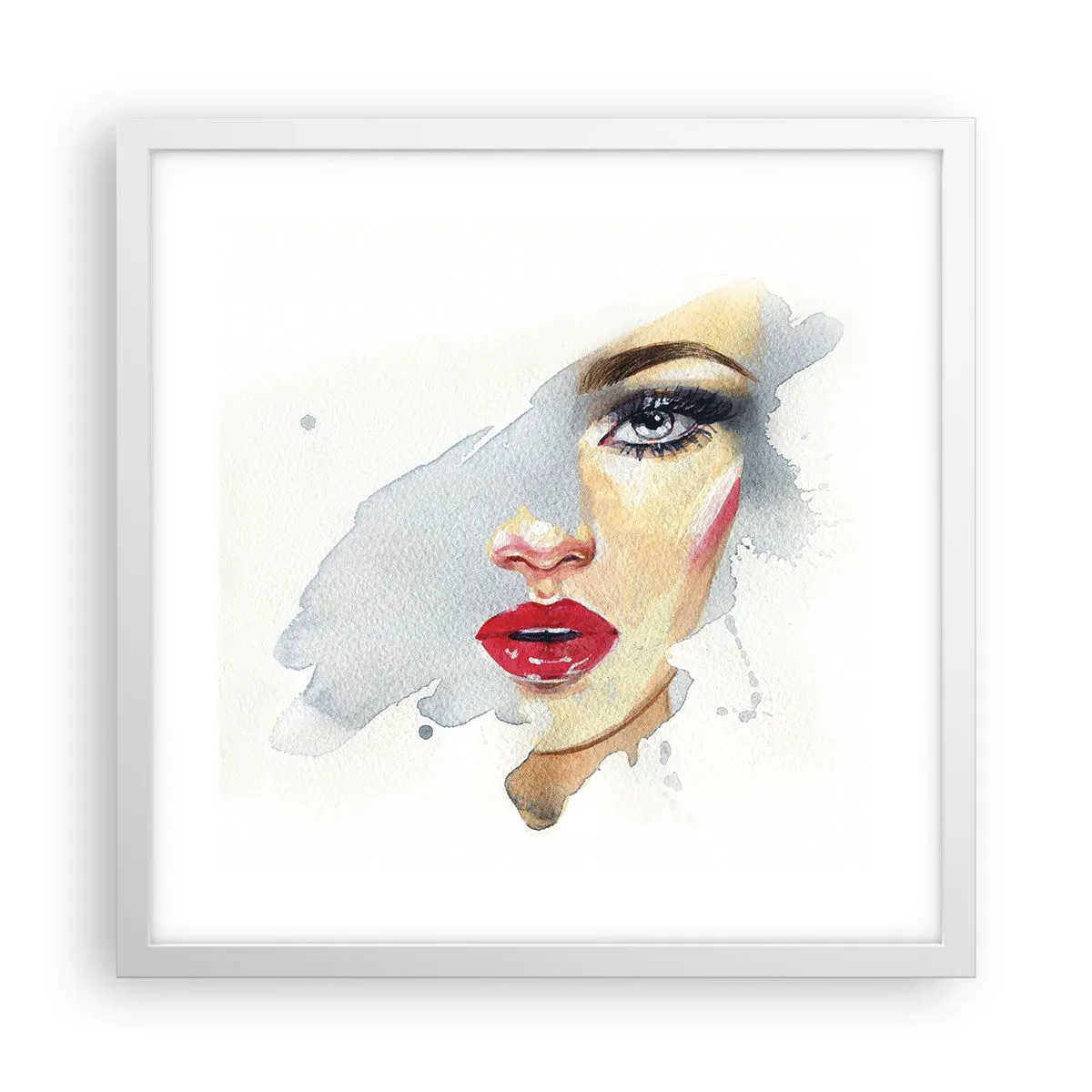 Poster in white frmae - Reflection in a Waterdrop - 40x40 cm