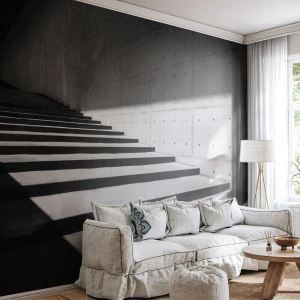 Photo Wallpaper Premium Sand - Raw Beauty of Modernism - Industrial, Architecture, Stairs - 100x70 cm