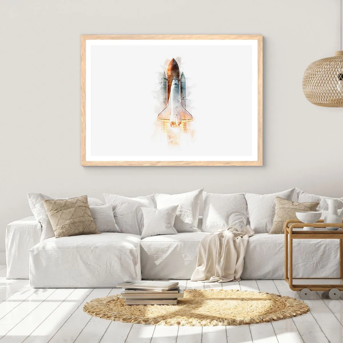 Poster in light oak frame - Explorers Get Ready - 70x50 cm