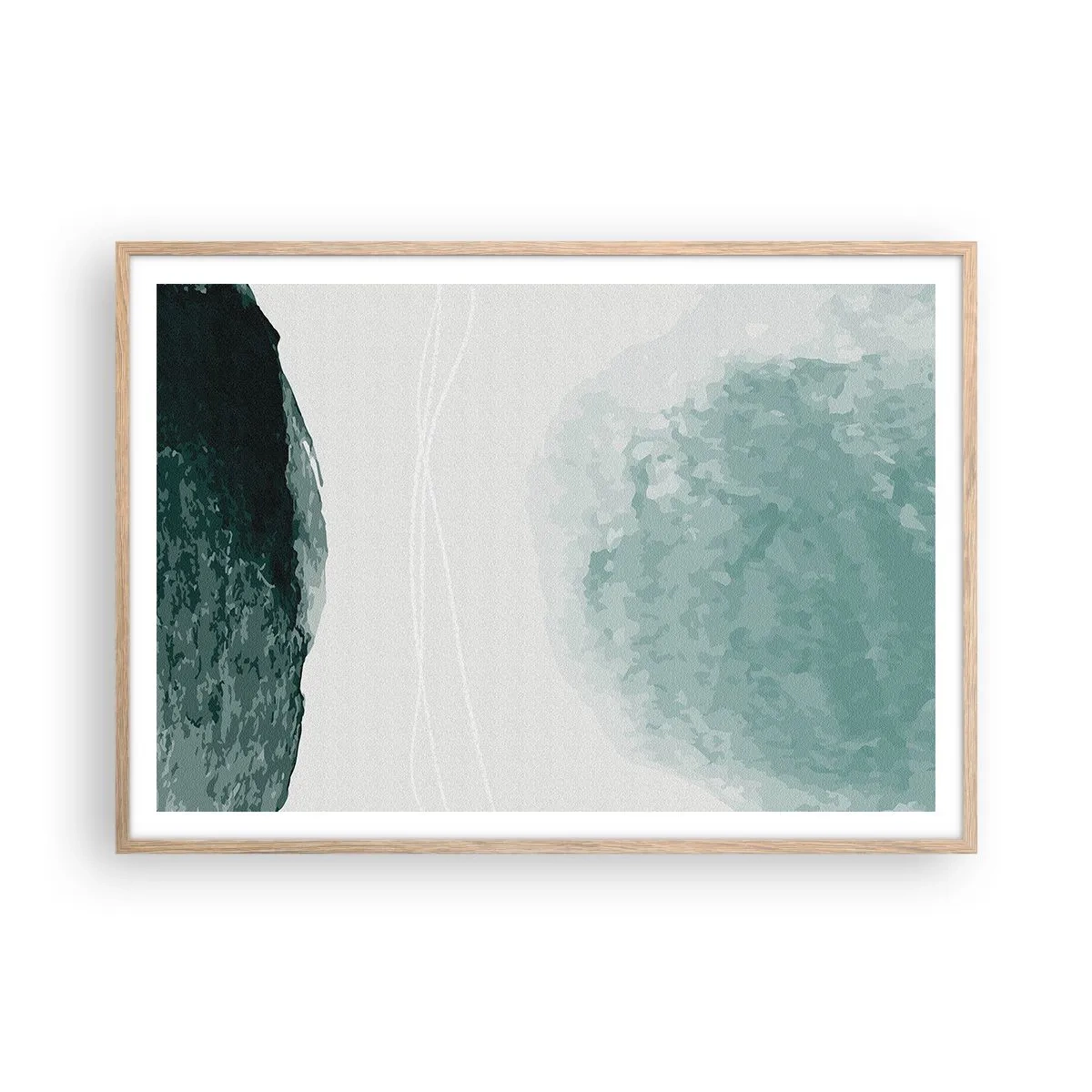 Poster in light oak frame - Encounter With Fog - 100x70 cm