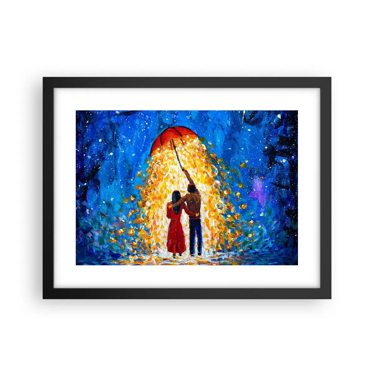 Poster in black frame - Magic of a Rainy Evening? - 40x30 cm